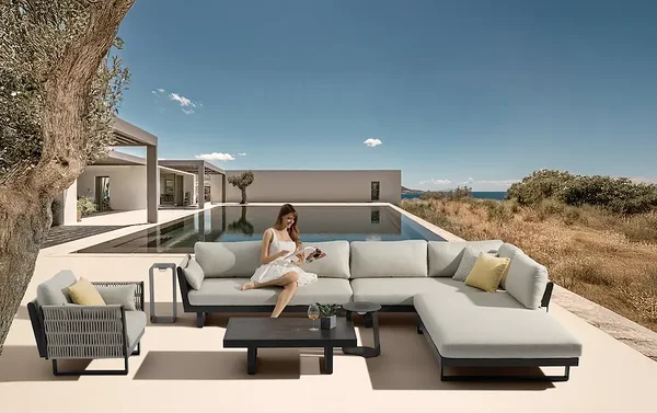 Livoutdoor aiamööbel breeze diivan lai moodul seljatoega 1